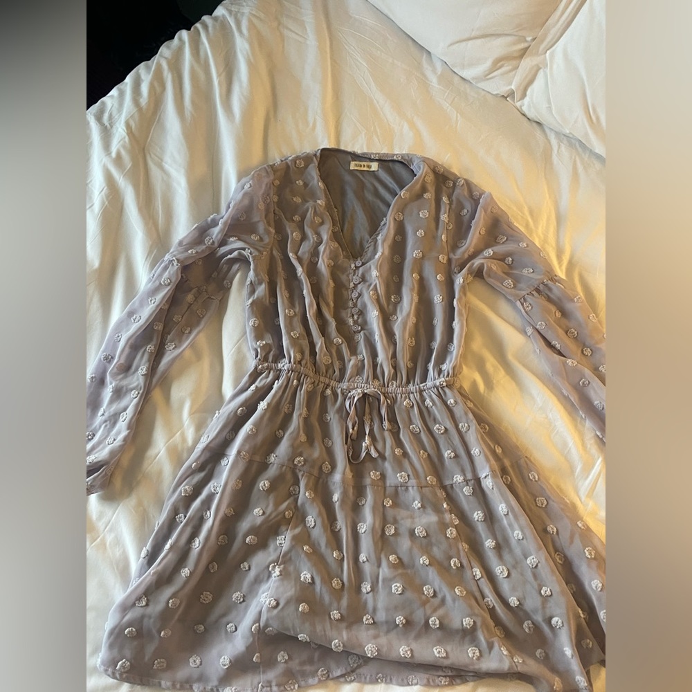 Fashion on Earth. Size Medium. Purple. Long Sleeve Dress.